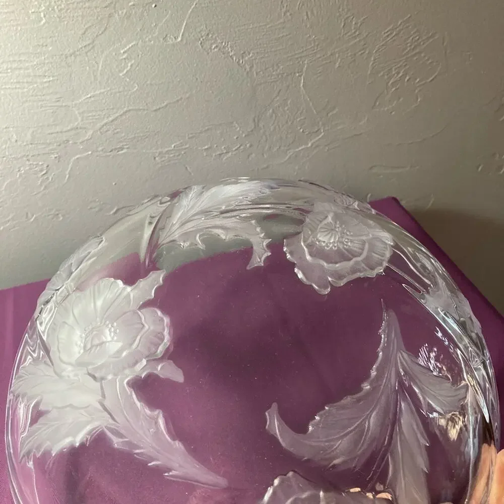 Mikasa crystal bowl frosted poppies